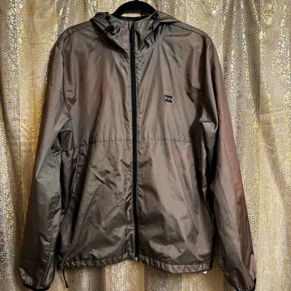Billabong Men's Brown Transport Lightweight Windbreaker Jacket Large